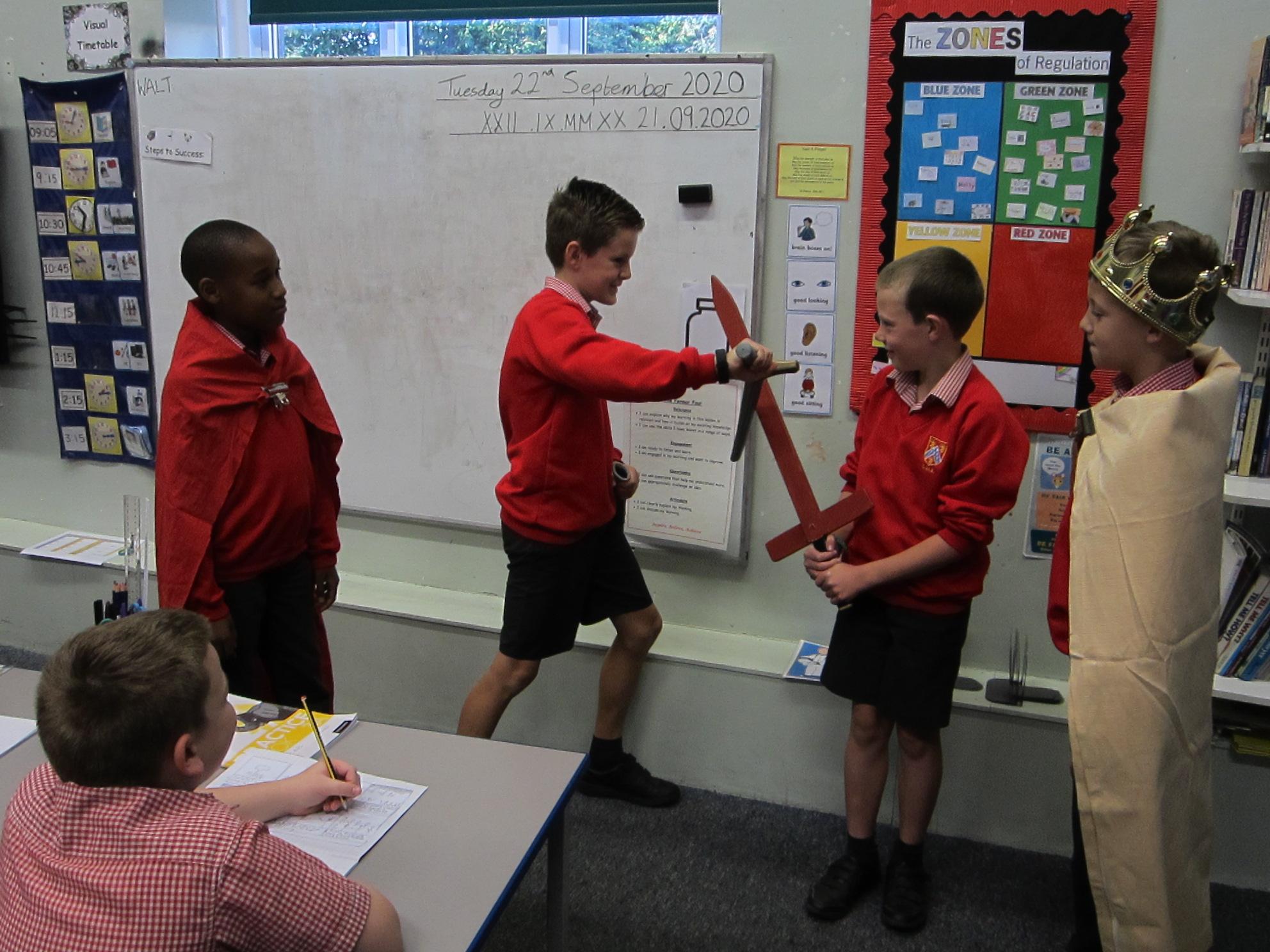 Last year, Year 6's re-enacted the Battle of Bosworth in class